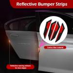 Hugwits 4 PCS Car Door Edge Guard Stickers, Door Safety Reflective Protection Anti-Collision Strips, Car Side Edge Scratch Protectors, Universal for Most Cars (Reflective Red)