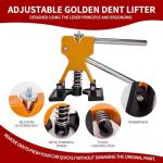 97pcs Dent Puller Kit, Car Dent Puller for Dent Repair, Car Dent Puller Kit with Golden Lifter, Slide Hammer T-Bar, Bridge Puller, Paintless Dent Removal Kit for Car Refrigerator Door Ding Repair