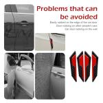 Hugwits 4 PCS Car Door Edge Guard Stickers, Door Safety Reflective Protection Anti-Collision Strips, Car Side Edge Scratch Protectors, Universal for Most Cars (Reflective Red)