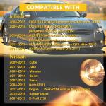 BOGYL 2PCS Fog Lights Assembly Compatible with Infiniti G37 Sedan 2010-2013 & Rogue/Quest/Murano/Juke/Cube 2009-2015 - Replacement Housing with Clear Lens (Fits FX35/FX37/QX70/QX56)