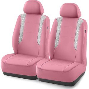 Sparkly Pink Leather Car Seat Covers for Women