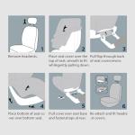 PIC AUTO High Back Front Car Seat Covers - Sports Carbon Fiber Mesh Design Seat Covers, Universal Fit, Airbag Compatible (Black)