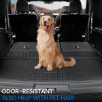 JOULARISE Floor Mats Cargo Mat for 2018-2024 Ford Expedition 7 Seats Captain Chairs(Not for Max Model), All Weather TPE Cargo Liner Backrest Mats Door Sill Protectors Car Accessories (Floor Mats Set)