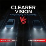 BOGYL 2PCS Fog Lights Assembly Compatible with Infiniti G37 Sedan 2010-2013 & Rogue/Quest/Murano/Juke/Cube 2009-2015 - Replacement Housing with Clear Lens (Fits FX35/FX37/QX70/QX56)