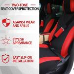 BBTO 43 Pcs Bling Car Accessories Set for Women Front Seats and Rear Bench Polyester Car Seat Protectors Wheel Cover Seat Floor Mats Full Crystal Automotive Interior Decor(Red and Black)