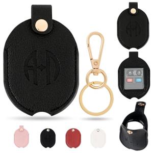 ANHBKAR Leather Car Key Fob Cover Sleeve Holder for Broken Keys – Smart Remote Protector Case with Keychain for Men & Women (Black 01, Extra Large)