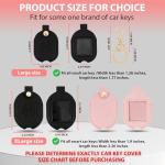 ANHBKAR Leather Car Key Fob Cover Sleeve Holder for Broken Keys – Smart Remote Protector Case with Keychain for Men & Women (Black 01, Extra Large)