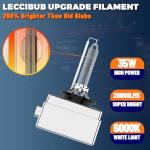 LECCIBUB Headlight Bulbs Compatible With Porsche Cayenne 2014-2016, D3S Low Beam Xenon HID Light Bulb Combo, Super Bright 6000K White, Plug and Play, Pack of 2