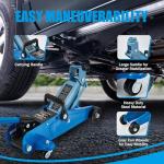GAOLLY 1.5 Ton Floor Jack Low Profile, Heavy-Duty Steel Racing with Single Piston Lift Pump, Lifting Range 5" ~ 12.2"（Blue）