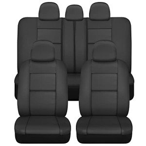 BDK Black Faux Leather Seat Covers for Cars