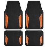 PIC AUTO Rubber Floor Mats, Orange Aluminum Film with Colorful Piping Floor Mats for Cars, Car Mats with Non-Slip Backing, All-Weather Protection, Trim-to-Fit Liner for Cars, SUVs, Trucks, Vehicles