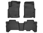 Husky Liners Weatherbeater Floor Mats | Fits 2010-2012 Toyota 4Runner, 2010-2013 Lexus GX460 | Front & 2nd Row, 3-pc Black - 98571