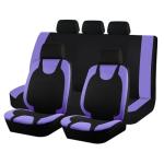 Bittwee 9PCS Car Seat Covers Full Set, Polyester Washable Vehicle 5-Seats Protectors with Headrest Cover, Comfortable Automobile Seat Interior Protection, Universal for Sedan Truck SUV (Purple)