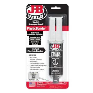 J-B Weld 50139 Plastic Bonder Body Panel Adhesive and Gap Filler Syringe - Black - 25 ml