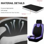 Bittwee 9PCS Car Seat Covers Full Set, Polyester Washable Vehicle 5-Seats Protectors with Headrest Cover, Comfortable Automobile Seat Interior Protection, Universal for Sedan Truck SUV (Purple)