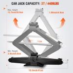 Nilight Scissor Jack for Car 2 Ton (4409 lbs), Heavy Duty Steel Scissor Lift Jack Car Kit with Crank Handle for Sedan SUV MPV Tire Changing, 3.9''-15.7'' Lifting Range Portable Small Jack, Black