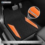 PIC AUTO Rubber Floor Mats, Orange Aluminum Film with Colorful Piping Floor Mats for Cars, Car Mats with Non-Slip Backing, All-Weather Protection, Trim-to-Fit Liner for Cars, SUVs, Trucks, Vehicles