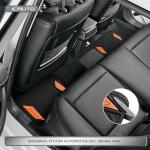 PIC AUTO Rubber Floor Mats, Orange Aluminum Film with Colorful Piping Floor Mats for Cars, Car Mats with Non-Slip Backing, All-Weather Protection, Trim-to-Fit Liner for Cars, SUVs, Trucks, Vehicles