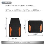 PIC AUTO Rubber Floor Mats, Orange Aluminum Film with Colorful Piping Floor Mats for Cars, Car Mats with Non-Slip Backing, All-Weather Protection, Trim-to-Fit Liner for Cars, SUVs, Trucks, Vehicles
