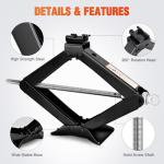 Nilight Scissor Jack for Car 2 Ton (4409 lbs), Heavy Duty Steel Scissor Lift Jack Car Kit with Crank Handle for Sedan SUV MPV Tire Changing, 3.9''-15.7'' Lifting Range Portable Small Jack, Black