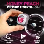 Air Jungles Honey Peach Scent Car Air Freshener Clip, 6 Vent Clips, 4ml Each, Long Lasting Air Freshener, Up to 180 Days Car Refresher Odor Eliminator