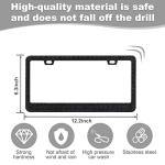QUANQIUFEI Bling License Plate Frames for Women, Sparkly Rhinestone Diamond Car Accessories with Glitter Crystal Caps (1 Pack Black)