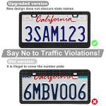 QUANQIUFEI Bling License Plate Frames for Women, Sparkly Rhinestone Diamond Car Accessories with Glitter Crystal Caps (1 Pack Black)