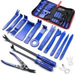 Poraxy 19Pcs Trim Removal Tool, Car Panel Dashboard Door Audio Trim Removal Tool Kit, Auto Clip Pliers Fastener Remover Set, Plastic Pry Tool, Automotive Upholstery Removal Kit