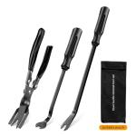 GOOACC Auto Trim Removal Tool Set 3Pcs No Scratch Pry Tool Kit with Storage Bag for Car Body Clips Door Panel Car Clips Dashboard Repair Black