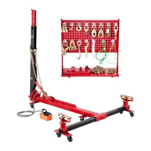 VEVOR Auto Body Frame Puller Straightener, 6T Tension Car Body Repair Equipment with 6000PSI Hydraulic Foot Pump & Swivel Post, Includes 16 Straightening Tools, for Auto Repair Shop, Sedan SUV Pickup