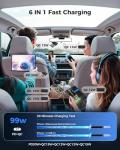 SUPERONE 6 in 1 Retractable Car Charger with Dual Type C Cables, 99W Ultra-Compact USB C Car Accessories Adapter with 4 USB Ports, Fast Charging Car Charger for iPhone 17/16/15/14/13/12, Galaxy, iPad