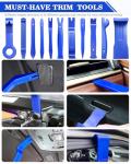 Poraxy 19Pcs Trim Removal Tool, Car Panel Dashboard Door Audio Trim Removal Tool Kit, Auto Clip Pliers Fastener Remover Set, Plastic Pry Tool, Automotive Upholstery Removal Kit