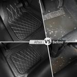 CAR PASS Heavy Duty Rubber Car Floor Mats, Waterproof Universal Trim-to-Fit Car Mats All Weather Floor Mats for SUV Truck Sedan, Premium Auto Floor Mats Full Set 3 Piece Anti-Slip, Solid Pure Black