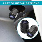 Tire Valve Caps, Valve Stem Caps Fit Ford Fusion F150 F250 F350 F450 F550 Edge Explorer Mustang F151, Alloy Car Tire Caps for Corrosion Resistant Leak-Proof Car Accessories, Black