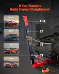 VEVOR Auto Body Frame Puller Straightener, 6T Tension Car Body Repair Equipment with 6000PSI Hydraulic Foot Pump & Swivel Post, Includes 16 Straightening Tools, for Auto Repair Shop, Sedan SUV Pickup