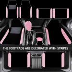 JINGSEN 21 Pcs Car Seat Covers Full Set for Women,Car Seat Covers for Car Floor Mats,3D Tyre Print with 5mm Composite Sponge Automotive Interior Universal Car Seat Cover,Accessories Full SUV(Pink)