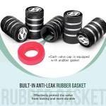 ljjiejj 5 Pcs Car Tire Valve Stem Caps for Hyundai Santa Fe Palisade Kona Elantra Series,Alloy Metal Car Tire Caps Cover,Anti-corrosion Dust Caps,XD-Black, black4