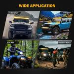 Auxbeam 4 Inch LED Driving Pods, 120W 12000LM Spot Flood Combo Triple Row Off Road Light Bar, 6 Modes Dual Color Amber White Auxiliary Flashing Fog Light for Trucks SUV ATV UTV Jeep, 2PCS