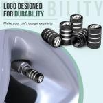 ljjiejj 5 Pcs Car Tire Valve Stem Caps for Hyundai Santa Fe Palisade Kona Elantra Series,Alloy Metal Car Tire Caps Cover,Anti-corrosion Dust Caps,XD-Black, black4