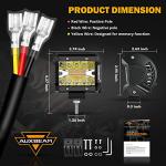 Auxbeam 4 Inch LED Driving Pods, 120W 12000LM Spot Flood Combo Triple Row Off Road Light Bar, 6 Modes Dual Color Amber White Auxiliary Flashing Fog Light for Trucks SUV ATV UTV Jeep, 2PCS