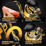 Niusken Cordless Car Buffer Polisher kit [2X 2000mAh 21V Batteries & 18 PCS Attachments] 6-Speed Orbital Design, LED Display, Lightweight Detailing Tool for Waxing, Polishing & Scratch Removal-Yellow