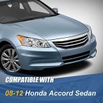 Auto Dynasty Halogen Model Factory Style Headlights Assembly Compatible with Honda Accord Sedan 4-Door 2008 2009 2010 2011 2012, Driver and Passenger Side, Chrome Housing Amber Corner