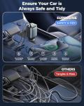 SUPERONE 6 in 1 Retractable Car Charger with Dual Type C Cables, 99W Ultra-Compact USB C Car Accessories Adapter with 4 USB Ports, Fast Charging Car Charger for iPhone 17/16/15/14/13/12, Galaxy, iPad