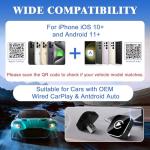 Wireless CarPlay Adapter, 2026 Upgraded Wired to Wireless for Apple CarPlay & Android Auto, Mini USB Design Car Play Adapter with Type-C Extension, Plug and Play, Stable Connection & No Latency