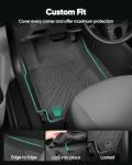 DiffCar® for Kia Soul Floor Mats: 2010 2011 2012 2013 | All-Weather Custom Fit Car Accessories for Kia Soul Interior Protection | TPE Rubber Box Car Front Rear Row Floor Carpet 3PCS Black