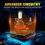 pfsynb Fits for Chevy Impala/Malibu 2006-2012 High Low Beam Fog Lights Bulbs Combo Pack, 6000K White Plug-and-Play Super Bright Lights Bulbs, with fans,IP68,50,000 +hours,No Errors,Pack of 6