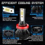 pfsynb Fits for Chevy Impala/Malibu 2006-2012 High Low Beam Fog Lights Bulbs Combo Pack, 6000K White Plug-and-Play Super Bright Lights Bulbs, with fans,IP68,50,000 +hours,No Errors,Pack of 6