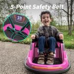 Hikiddo Baby Bumper Car, 6V Electric Kids Bumper Car for Toddlers with Remote Control, Bluetooth - Hot Pink