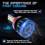 pfsynb Fits for Chevy Impala/Malibu 2006-2012 High Low Beam Fog Lights Bulbs Combo Pack, 6000K White Plug-and-Play Super Bright Lights Bulbs, with fans,IP68,50,000 +hours,No Errors,Pack of 6