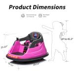 Hikiddo Baby Bumper Car, 6V Electric Kids Bumper Car for Toddlers with Remote Control, Bluetooth - Hot Pink